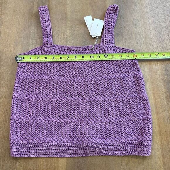 Vince Crochet Chunky Knit Tank Top Lilac Purple Size Medium - Picture 4 of 12